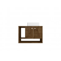 Manhattan Comfort 241BMC9 Liberty Floating 31.49 Bathroom Vanity with Sink and 2 Shelves in Rustic Brown